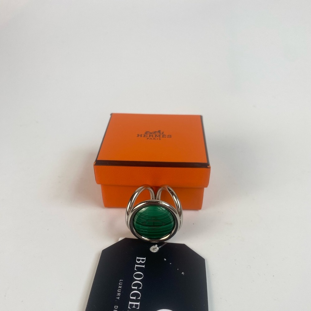Hermes Malachite Scarf Ring